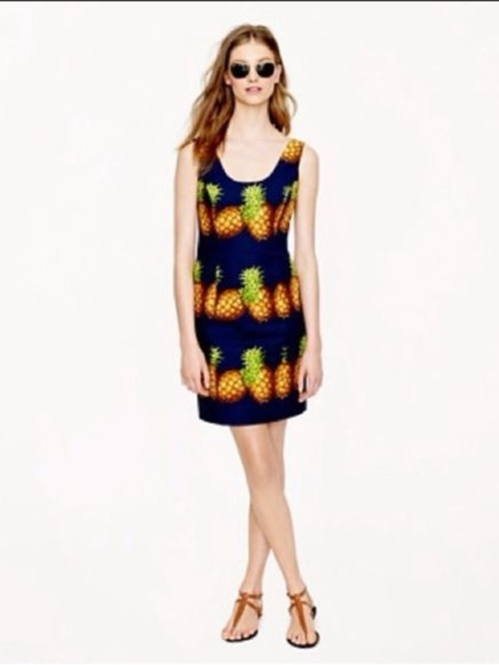 J Crew  Pineapple Print Tank Dress